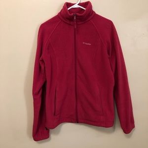 Columbia Women’s raspberry Pink Fleece jacket sweatshirt large